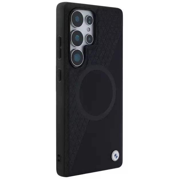 BMW Leather Half Textured MagSafe Case for Samsung Galaxy S25 Ultra - Black 6
