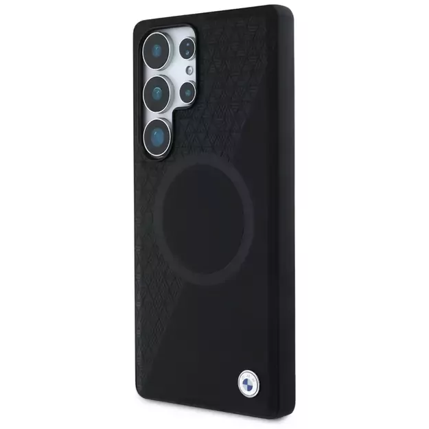 BMW Leather Half Textured MagSafe Case for Samsung Galaxy S25 Ultra - Black 2