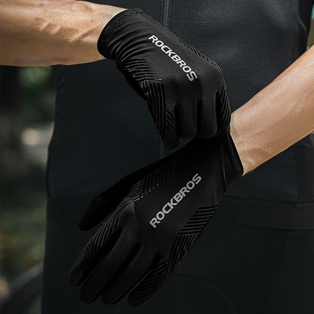 Rockbros cycling gloves spring/summer/autumn, full, size: M - black 15