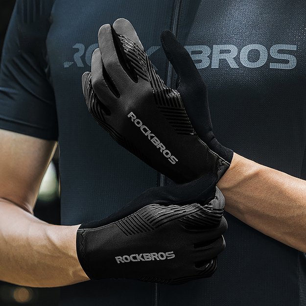 Rockbros cycling gloves spring/summer/autumn, full, size: M - black 18