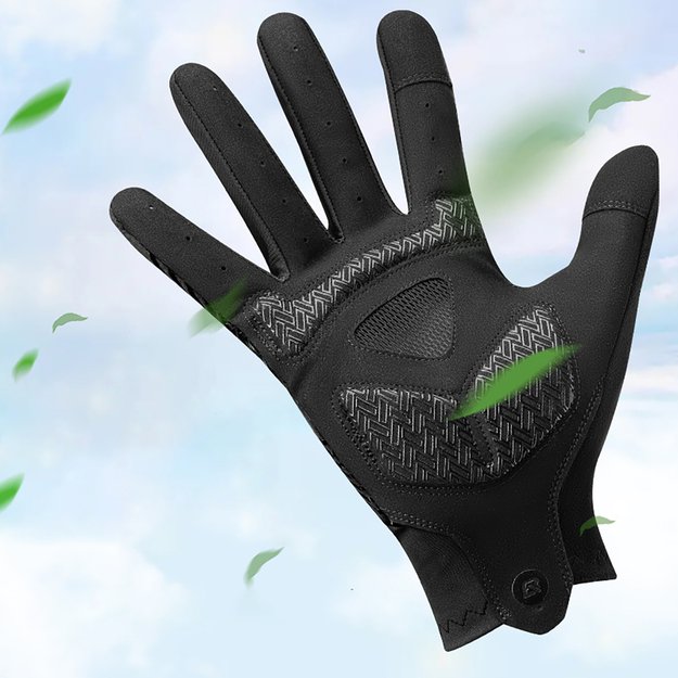 Rockbros cycling gloves spring/summer/autumn, full, size: M - black 4