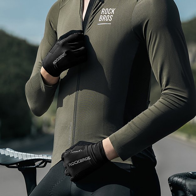 Rockbros cycling gloves spring/summer/autumn, full, size: M - black 8