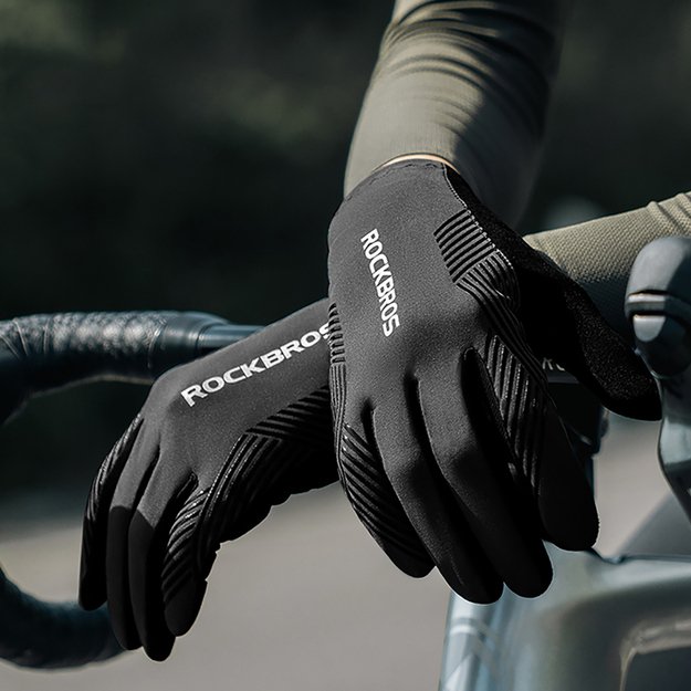 Rockbros cycling gloves spring/summer/autumn, full, size: M - black 11