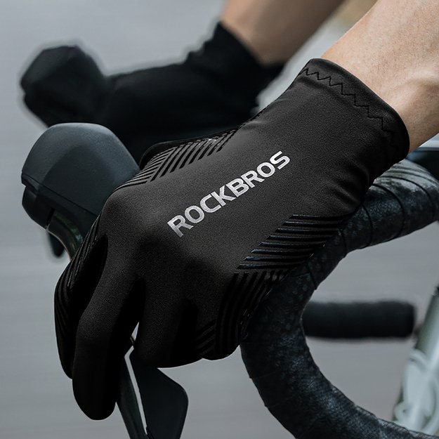 Rockbros cycling gloves spring/summer/autumn, full, size: M - black 5