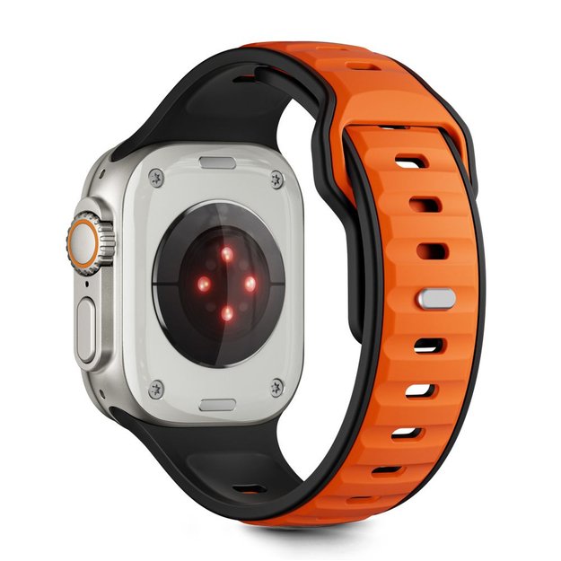 Tech-Protect IconBand Line Strap for Apple Watch 44 / 45 / 46 / 49 mm - Black and Orange 1