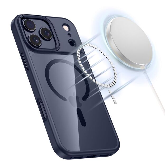 Tech-Protect MagMat MagSafe Case for iPhone 17 Pro - Transparent Navy Blue 1