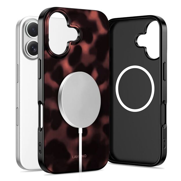 Tech-Protect Lamano MagSafe case for iPhone 16 - black and red 1