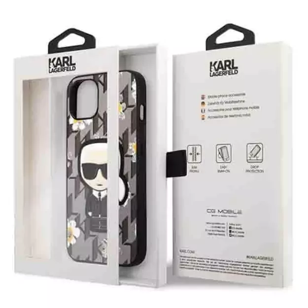 Karl Lagerfeld KLHCP13MPMNFIK1 iPhone 13 6.1  grey/grey Flower Ikonik Karl 7