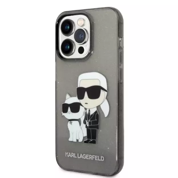 Karl Lagerfeld Glitter Karl&amp Choupette case for iPhone 14 Pro - black 8