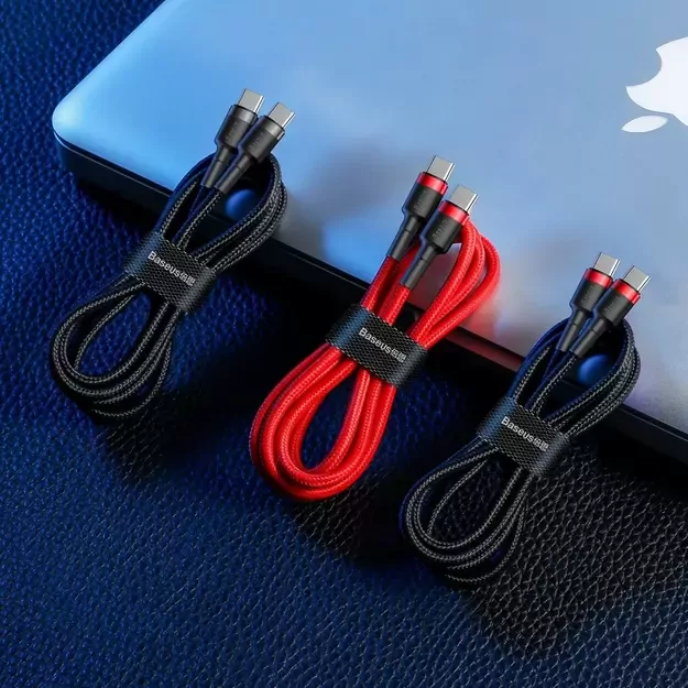 Baseus CATKLF-HG1 USB-C - USB-C PD QC cable 60W 3A 480Mb/s 2m - black and gray 3