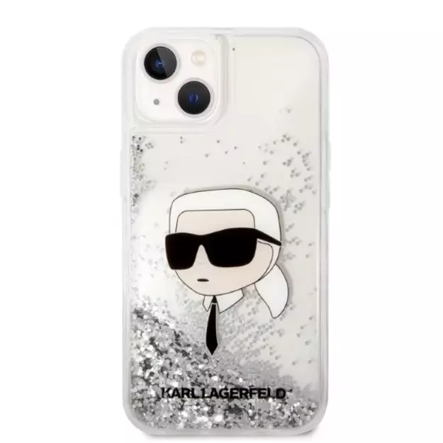 Karl Lagerfeld KLHCP14MLNKHCH iPhone 14 Plus 6.7&quot  silver/silver hardcase Glitter Karl Head 2