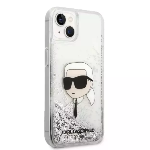 Karl Lagerfeld KLHCP14MLNKHCH iPhone 14 Plus 6.7&quot  silver/silver hardcase Glitter Karl Head 14