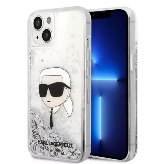 Karl Lagerfeld KLHCP14MLNKHCH iPhone 14 Plus 6.7&quot  silver/silver hardcase Glitter Karl Head