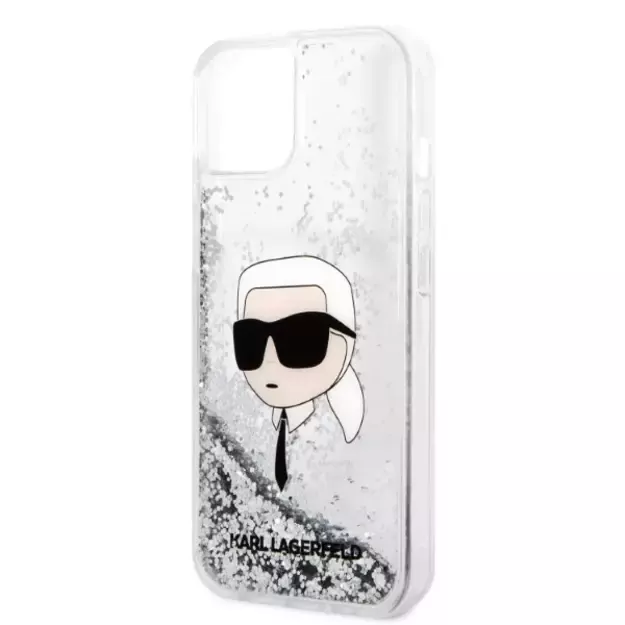 Karl Lagerfeld KLHCP14MLNKHCH iPhone 14 Plus 6.7&quot  silver/silver hardcase Glitter Karl Head 4