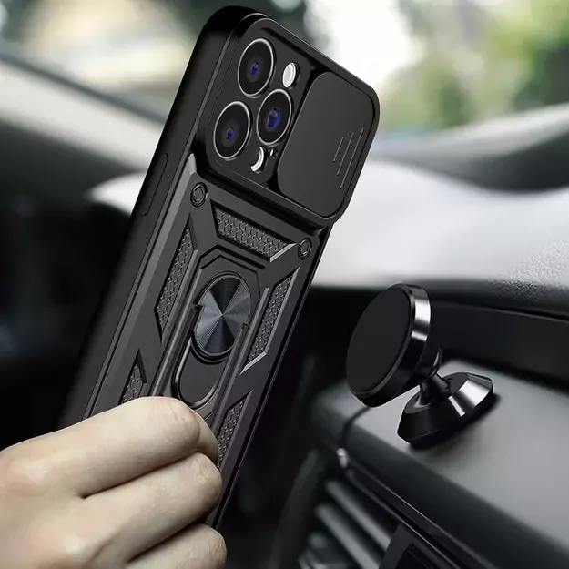Hybrid Armor Camshield case for Huawei nova Y90 armored case with camera cover black 2