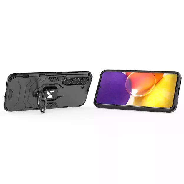 Wozinsky Ring Armor case for Samsung Galaxy S23+ armored cover magnetic holder ring black 19