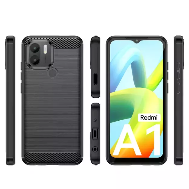 Carbon Case case for Xiaomi Redmi A1+ flexible silicone carbon cover black 2