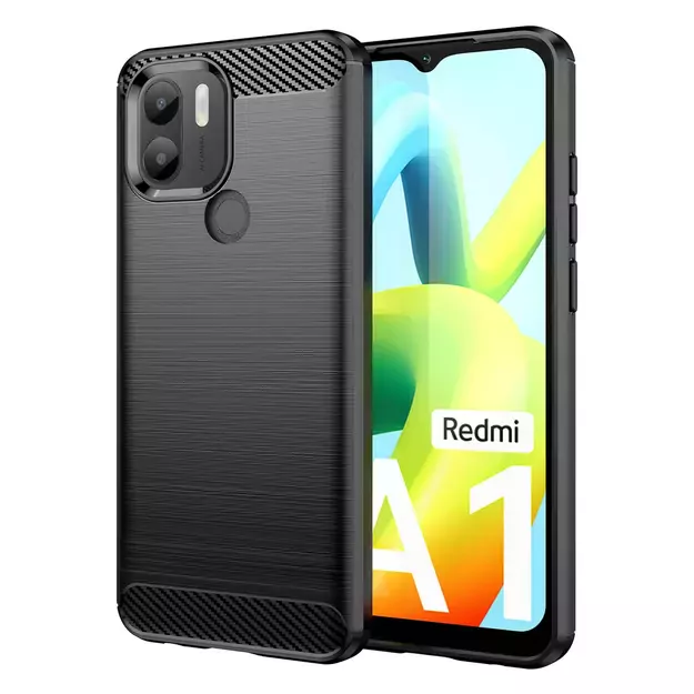 Carbon Case case for Xiaomi Redmi A1+ flexible silicone carbon cover black 1