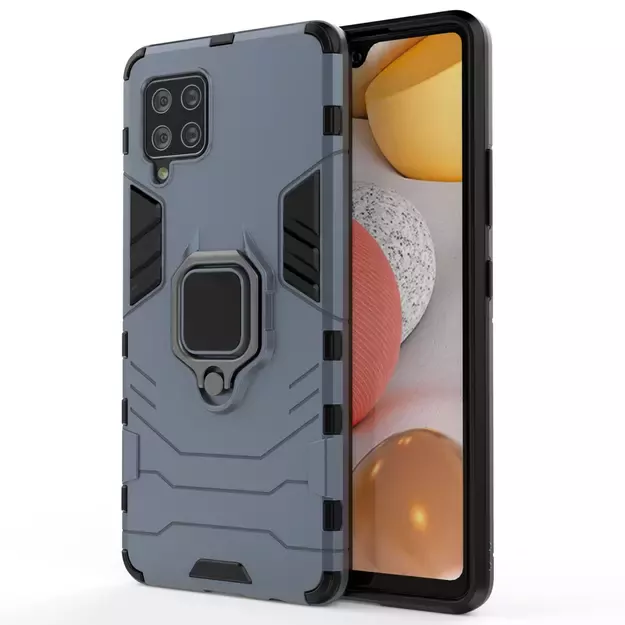 Ring Armor Case Kickstand Tough Rugged Cover for Samsung Galaxy A42 5G blue 8