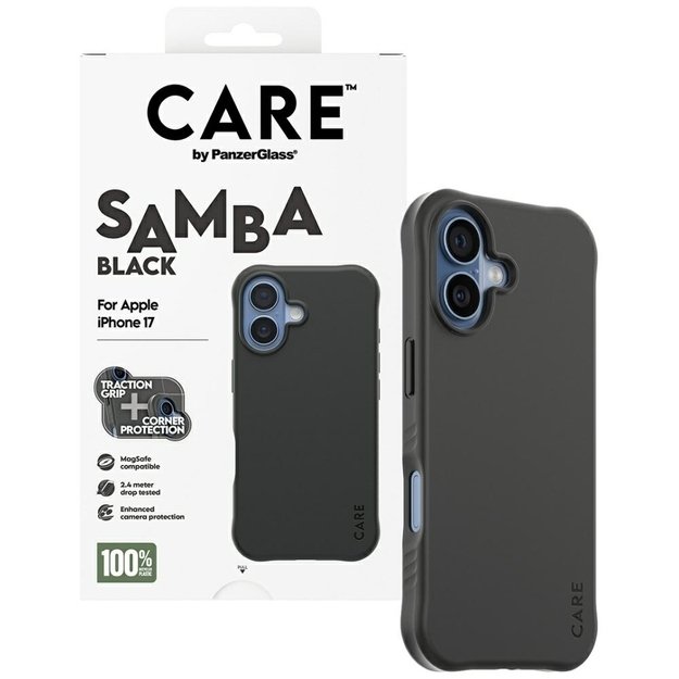 CARE by PanzerGlass Fashionable Samba MagSafe Case for iPhone 17 - Black 3