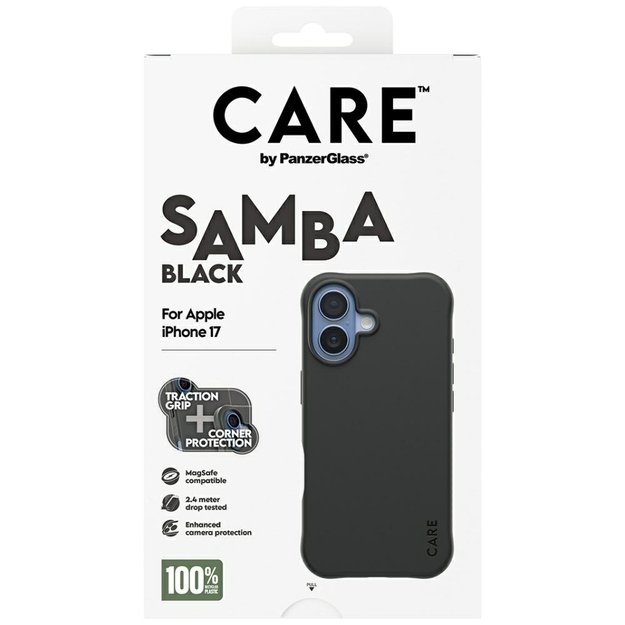 CARE by PanzerGlass Fashionable Samba MagSafe Case for iPhone 17 - Black 4