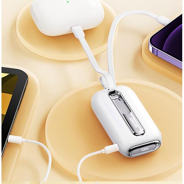 Joyroom mini powerbank 10000mAh Colorful Series 22.5W with 2 built-in USB C and Lightning cables white (JR-L012) 29