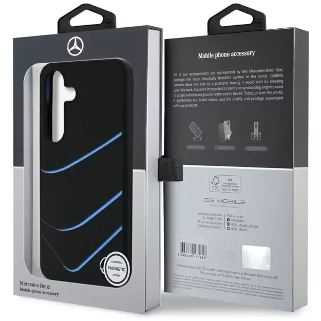 Mercedes Silicone Contrasted Curves MagSafe Case for Samsung Galaxy S25 - Black 7