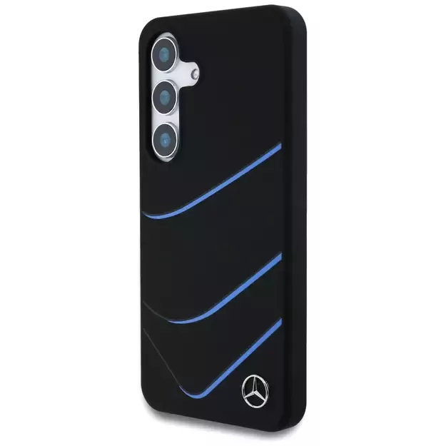 Mercedes Silicone Contrasted Curves MagSafe Case for Samsung Galaxy S25 - Black 1