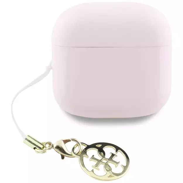 TWS Guess Glossy Effect Printed Classic Logo &amp  Charm Headphones - Pink 3