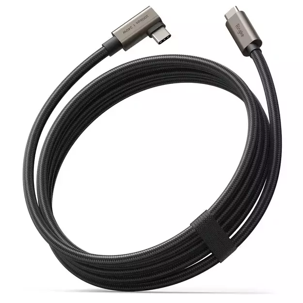 Ringke 3.2 gen. 2x2 USB-C, PD 3.1 240W 2m angled cable - black 1