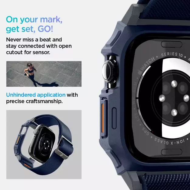 Spigen Lite Fit &quot Pro&quot  Strap for Apple Watch 10 46mm - Navy Blue 20
