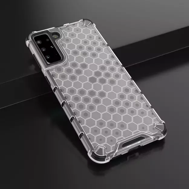 Honeycomb Case armor cover with TPU Bumper for Samsung Galaxy S21+ 5G (S21 Plus 5G) transparent 24