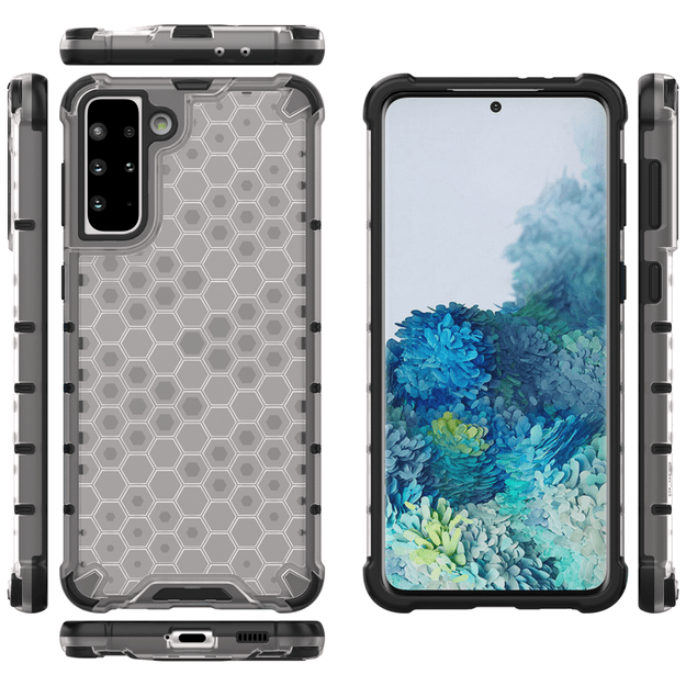 Honeycomb Case armor cover with TPU Bumper for Samsung Galaxy S21+ 5G (S21 Plus 5G) transparent 9