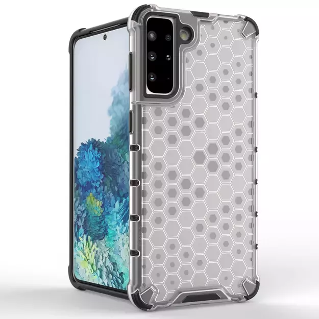 Honeycomb Case armor cover with TPU Bumper for Samsung Galaxy S21+ 5G (S21 Plus 5G) transparent 12