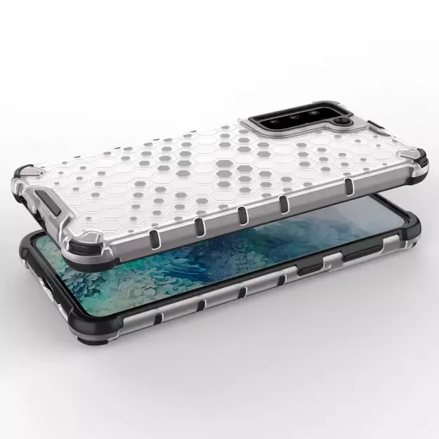Honeycomb Case armor cover with TPU Bumper for Samsung Galaxy S21+ 5G (S21 Plus 5G) transparent 13