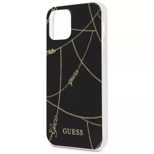 Guess Gold Chain Collection iPhone 12 Pro Max 6.7&quot  Case - Black 14