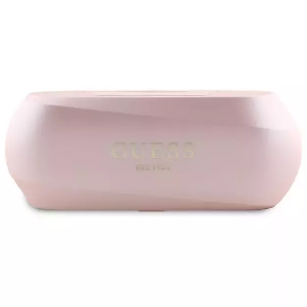 Guess Elongated Metalic Printed Logo Bluetooth TWS Headphones + Docking Station - Pink 7