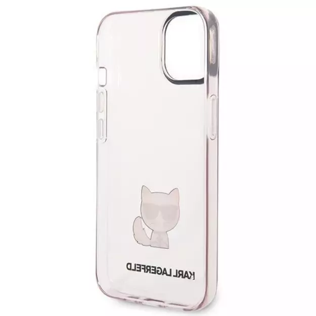 Karl Lagerfeld Transparent Choupette Body Case for iPhone 14 Plus / 15 Plus 6.7&quot  - Pink 13