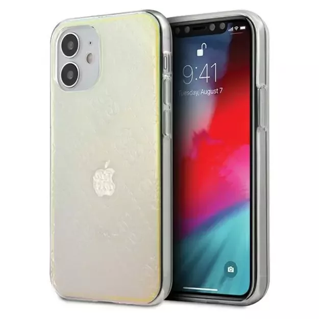 Guess GUHCP12S3D4GIRBL iPhone 12 mini 5.4&quot  iridescent/opal hardcase 4G 3D Pattern Collection