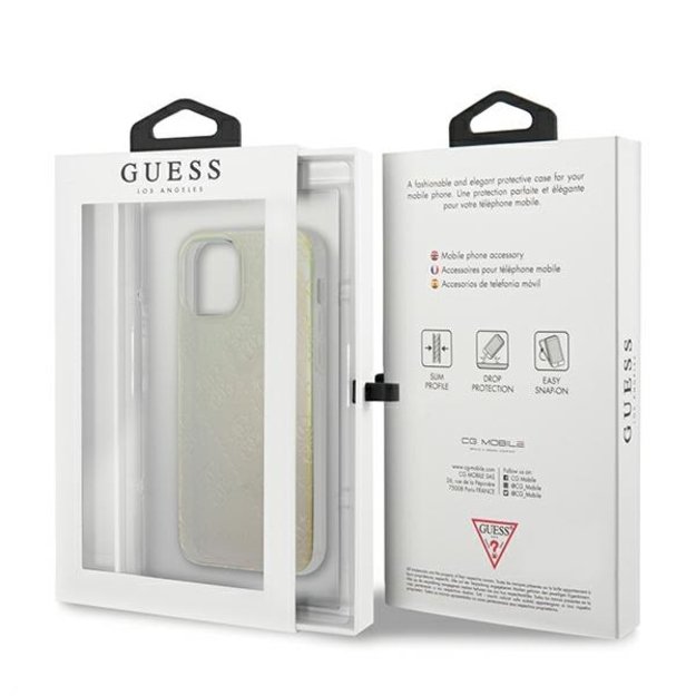 Guess GUHCP12S3D4GIRBL iPhone 12 mini 5.4&quot  iridescent/opal hardcase 4G 3D Pattern Collection 4