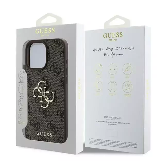 Guess 4G Big Logo iPhone 16 Pro Case - Brown 14