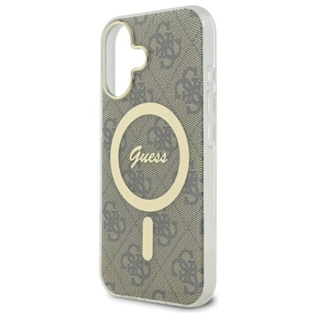Guess IML 4G MagSafe Case for iPhone 16 Plus - Brown 5