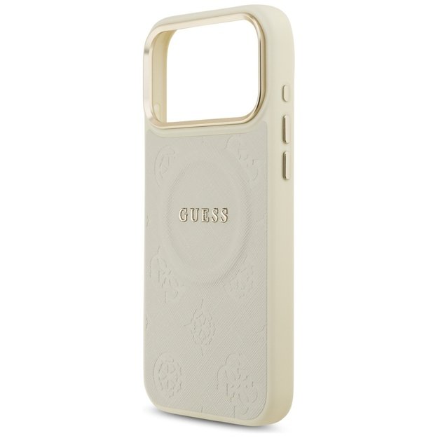 Guess Peony Hot Stamp MagSafe Case for iPhone 17 Pro Max - Beige 5