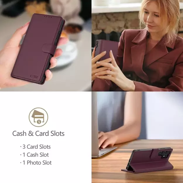 Tech-Protect Wallet Case for iPhone 16e - Burgundy 3