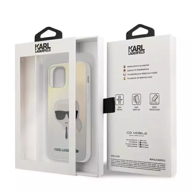 Karl Lagerfeld KLHCP12SPCKHML iPhone 12 mini 5,4  multicolor hardcase Iridescent Karl`s Head 4