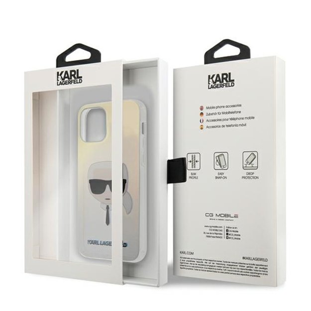 Karl Lagerfeld KLHCP12SPCKHML iPhone 12 mini 5,4  multicolor hardcase Iridescent Karl`s Head 4