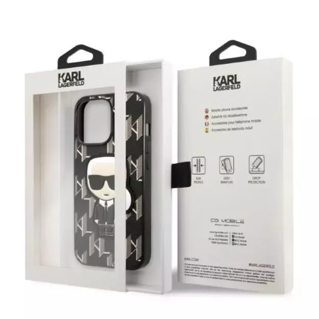 Karl Lagerfeld KLHCP13LPMNIKBK iPhone 13 Pro / 13 6.1  hardcase black/black Monogram Ikonik Patch 14
