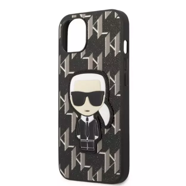 Karl Lagerfeld KLHCP13SPMNIKBK iPhone 13 mini 5.4&quot  hardcase black/black Monogram Ikonik Patch 5