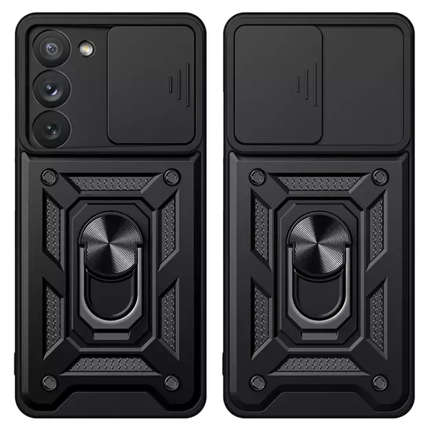 Hybrid Armor Camshield case for Samsung Galaxy S23+ armored cover with camera cover red 16