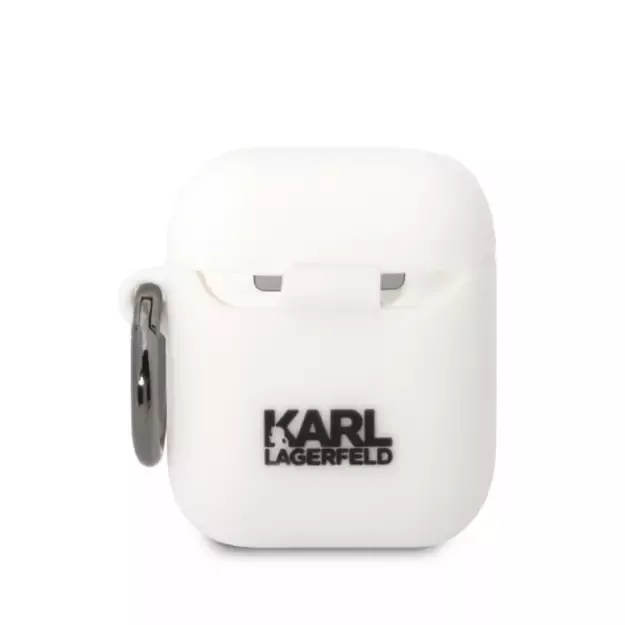 Karl Lagerfeld KLA2RUNCHH AirPods 1/2 cover white/white Silicone Choupette Head 3D 1